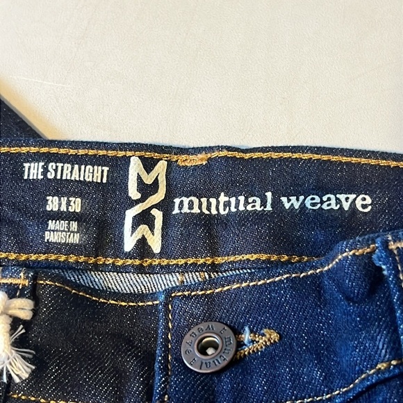 Mutual Weave Men’s Otter Dark Wash Blue Jeans Size 38X30 - Picture 9 of 12